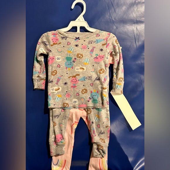 🔥NWT Girls Carter’s 4pc pajama tops & pants set - Picture 3 of 10